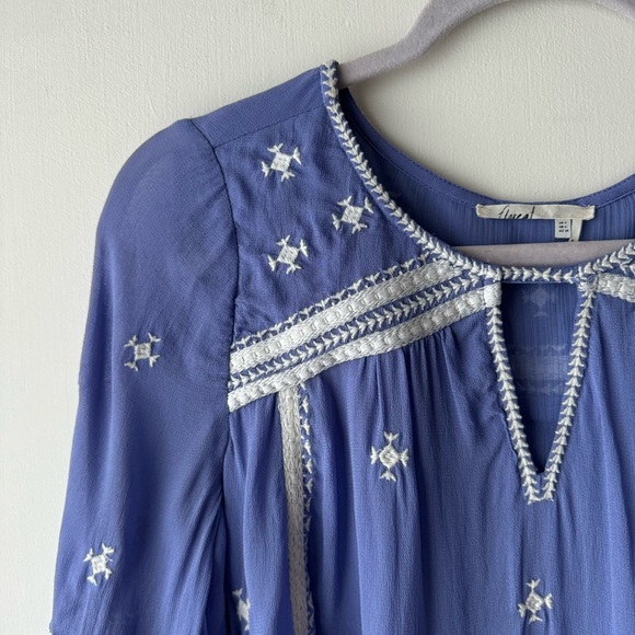 Floreat | Blue Purple Embroidered Adena Peasant Blouse - Picture 7 of 13